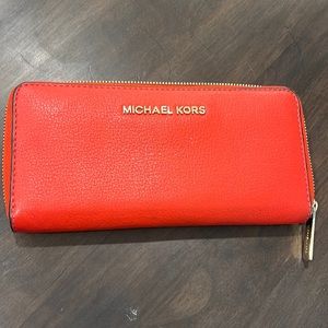 Red Leather Michael Kors Wallet